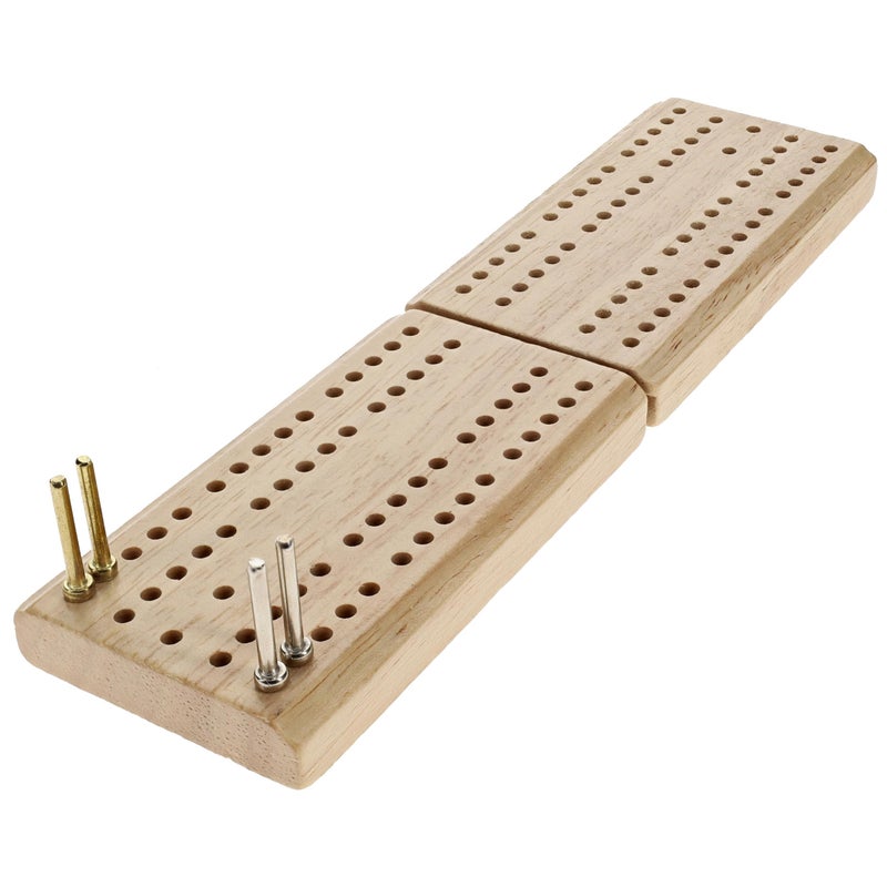 WE Games Wooden Folding Travel Cribbage Board with Metal Pegs, Small Size for Easy Travel - Image 1